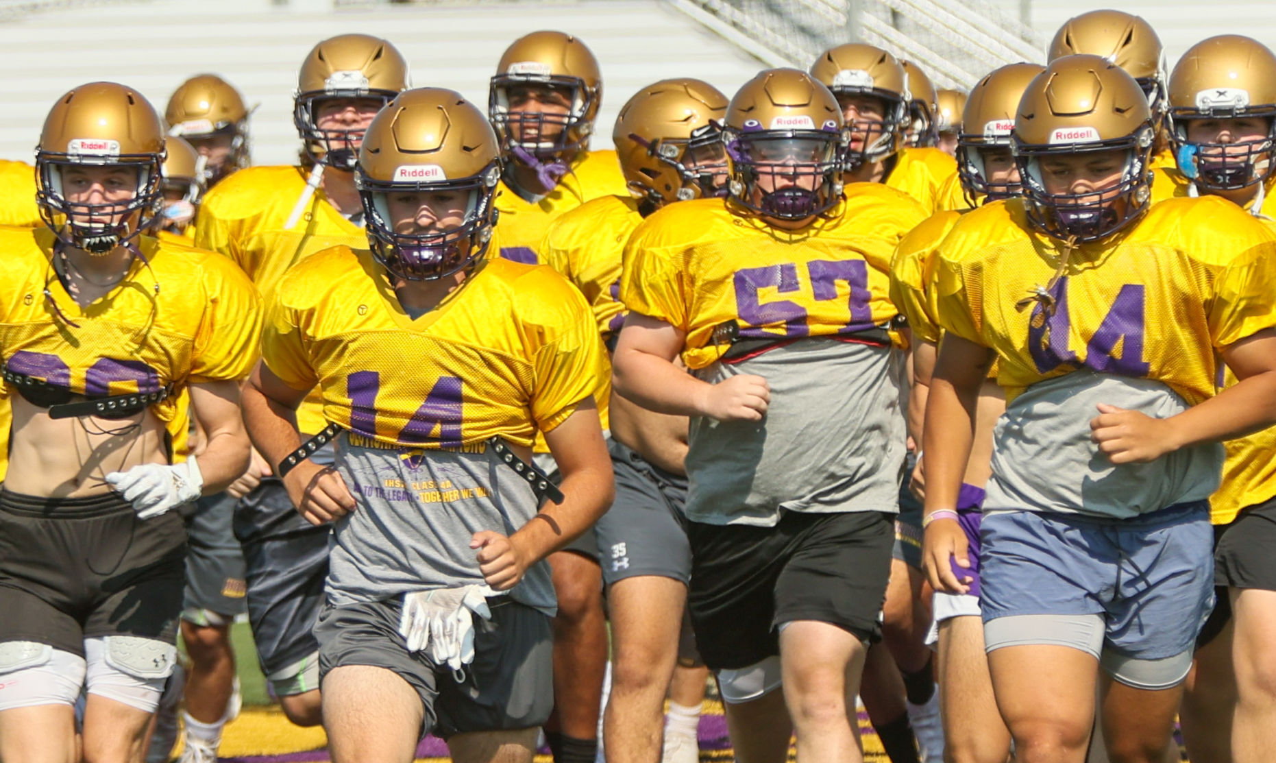 Hobart High football team practice